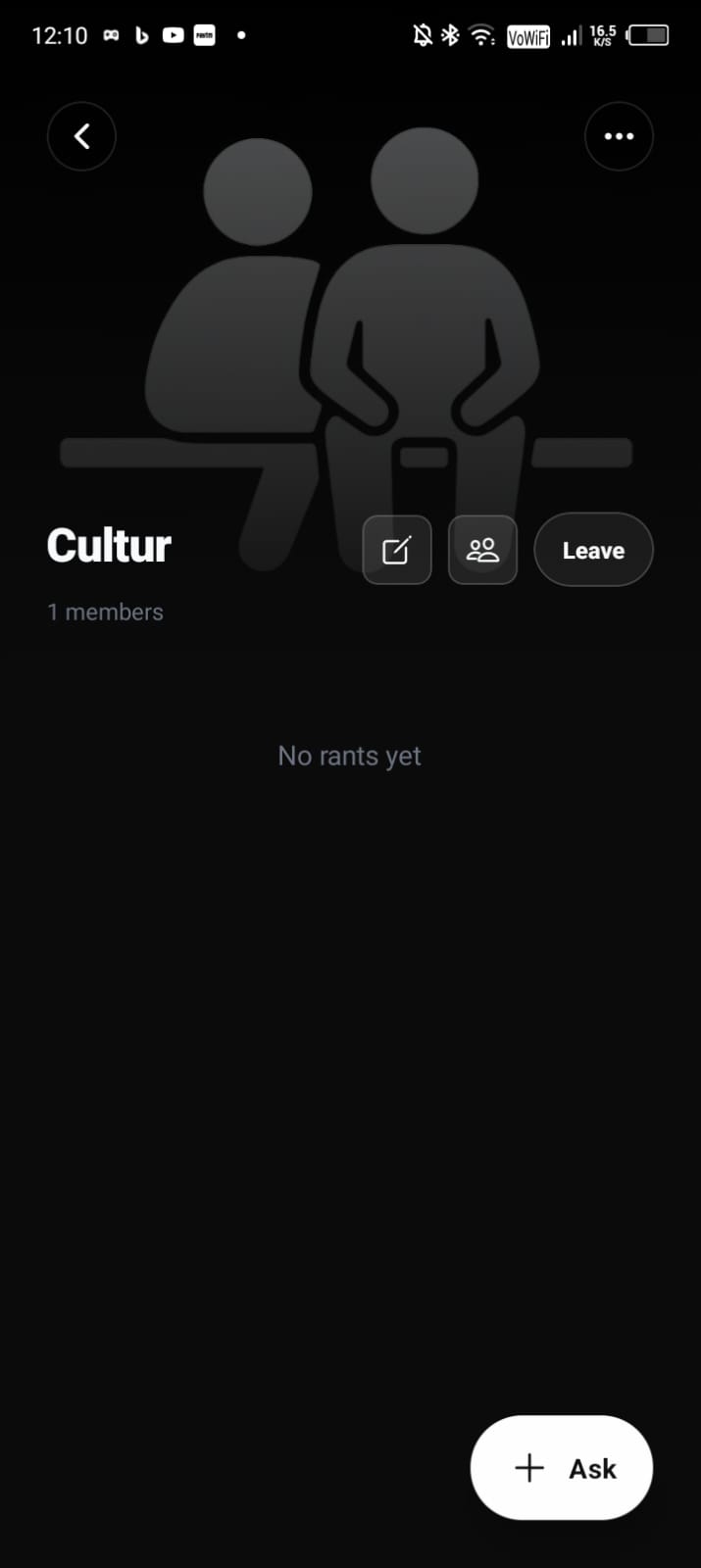 cultur app interface
